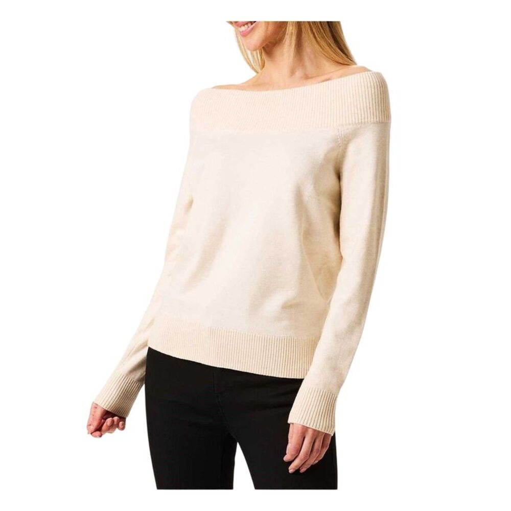 Biba Womens/Ladies Knitted Bardot Sweater / Whitecap Grey